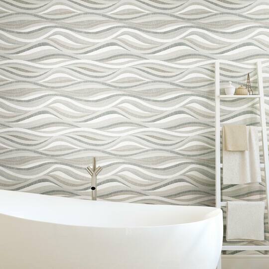 RoomMates Mosaic Waves Peel & Stick Wallpaper